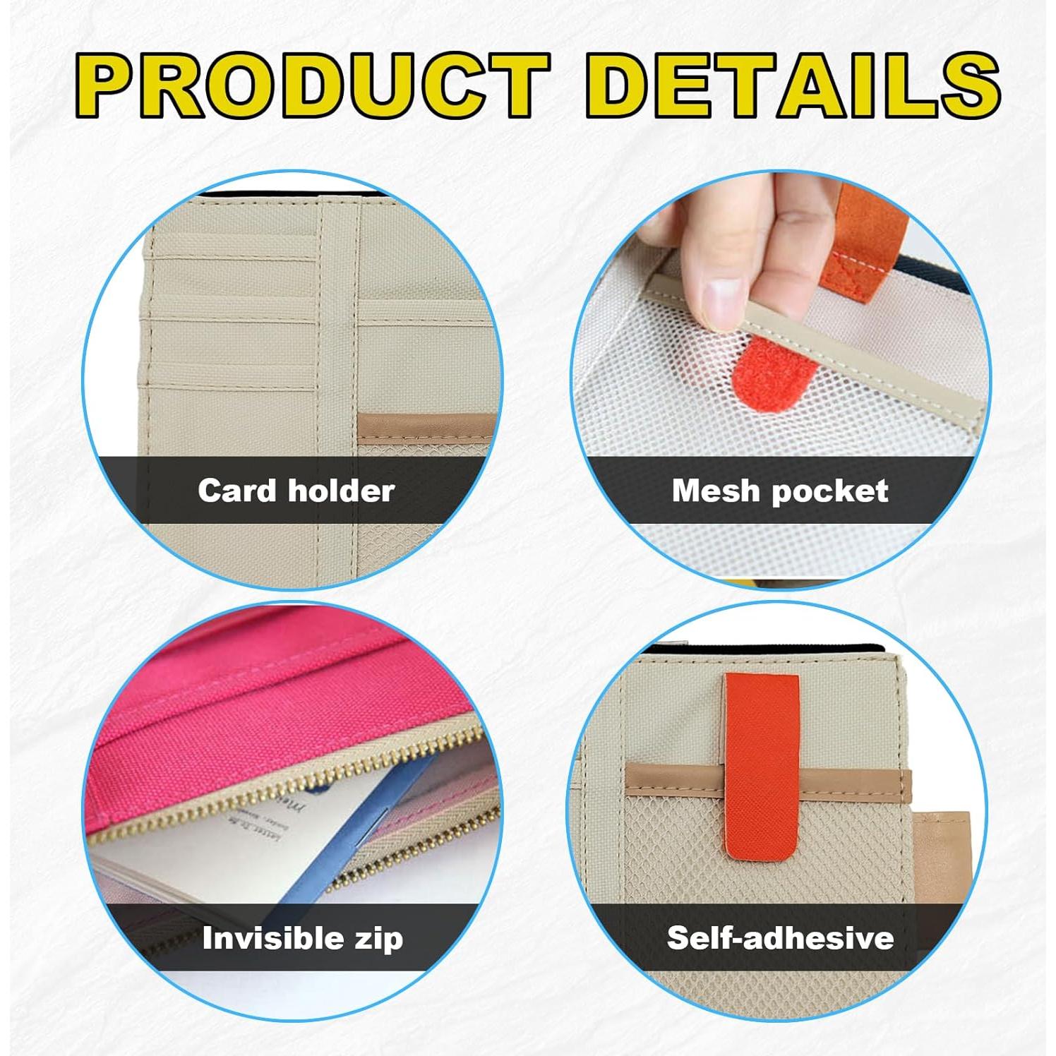 Organizador de Visera de Coche Povtii Beige 29x14.5 cm Multi-Bolsillo