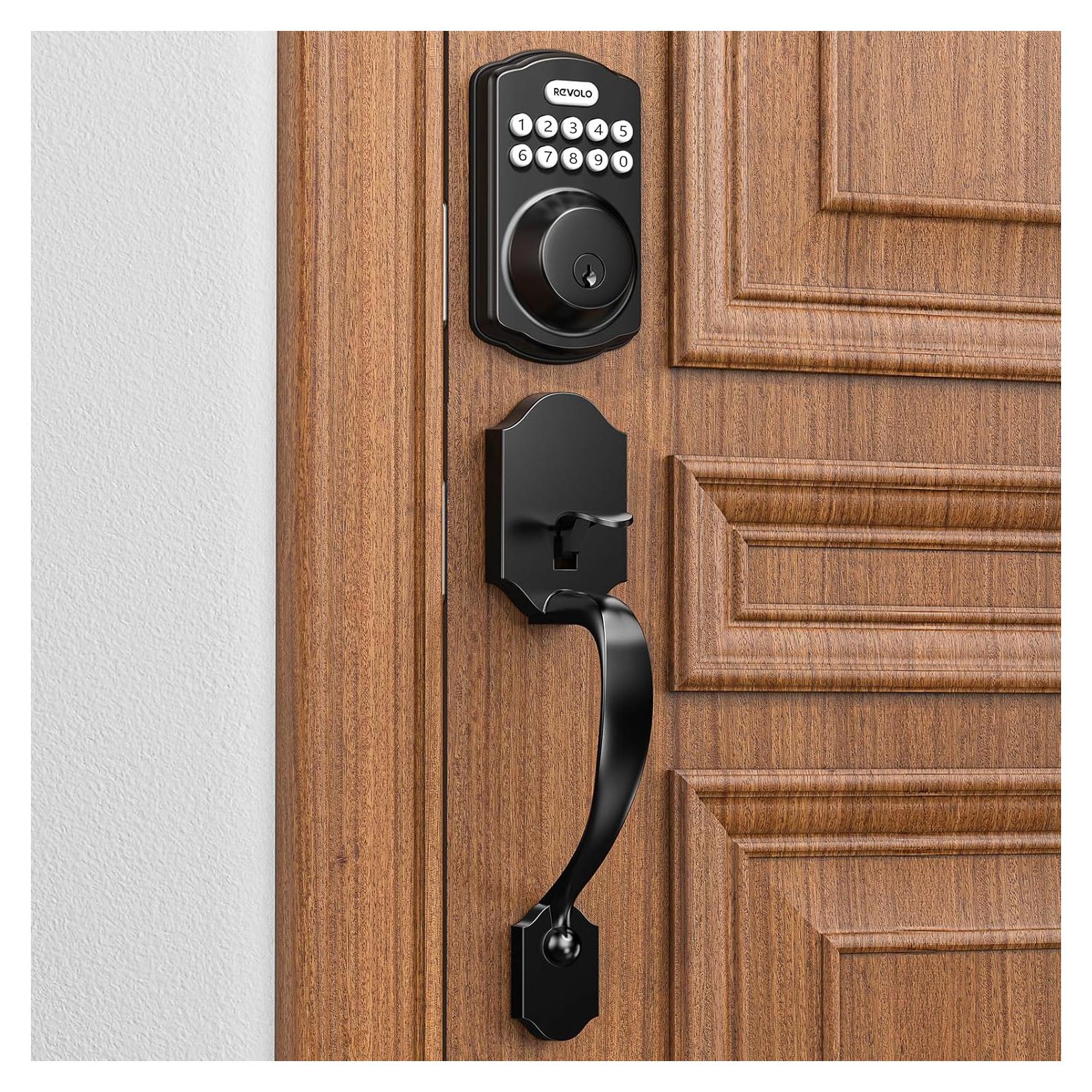 Cerradura Electrónica Revolo RE001 con Teclado y Manija - Negro