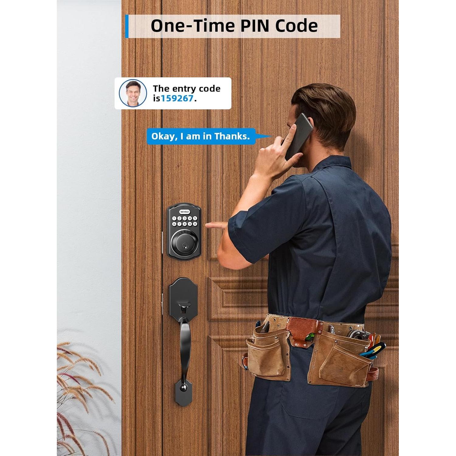 Cerradura Electrónica Revolo RE001 con Teclado y Manija - Negro