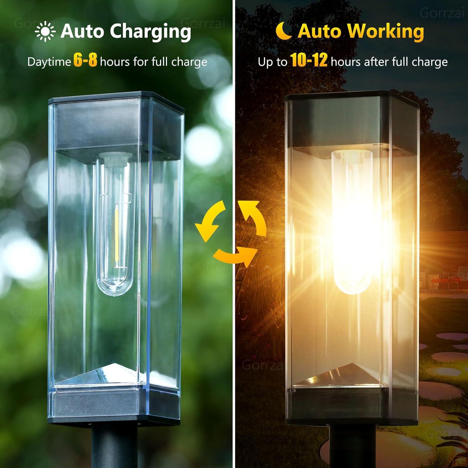 Luces de Camino Solares Gorrzai 4 Paquete LED Impermeables