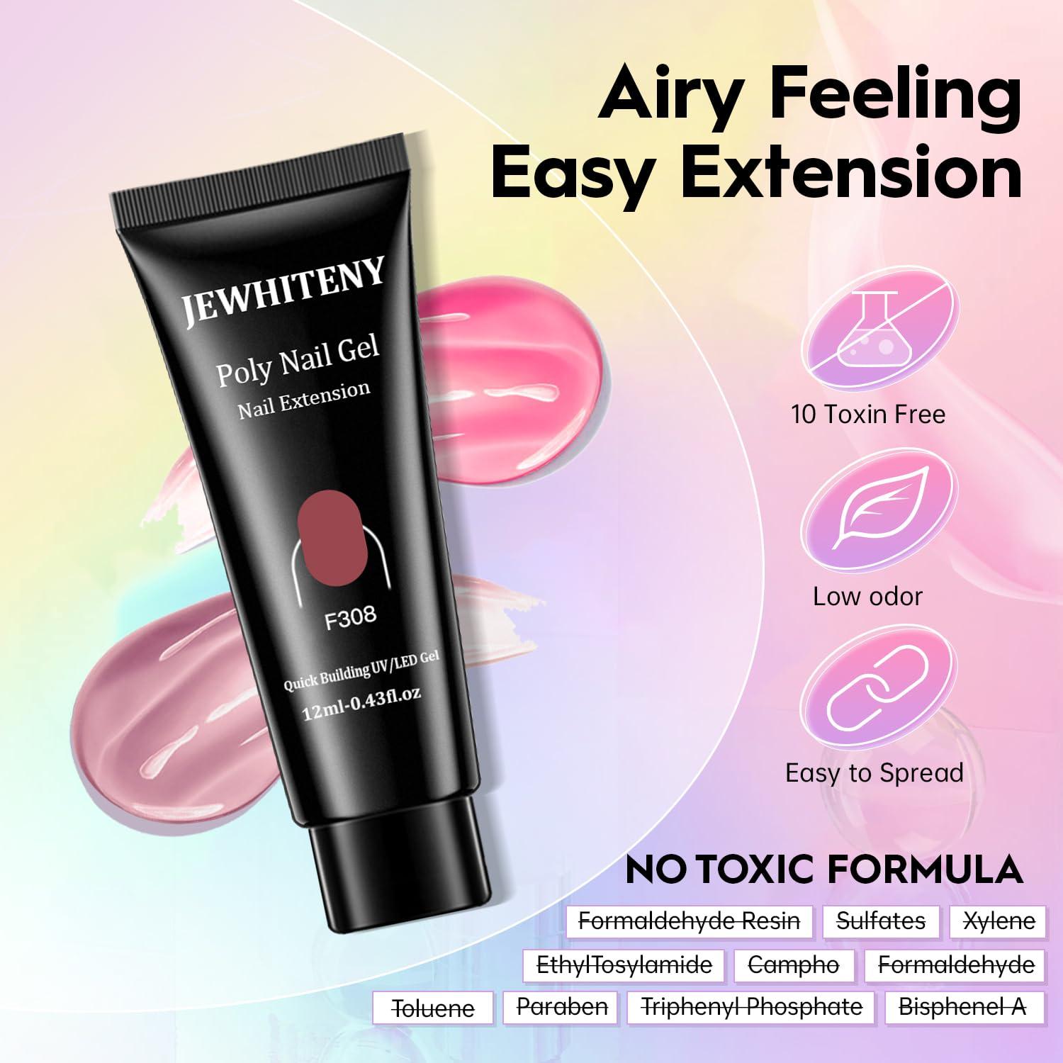 Kit de Uñas de Gel Polimérico JEWHITENY 14 Colores 27 Esmaltes