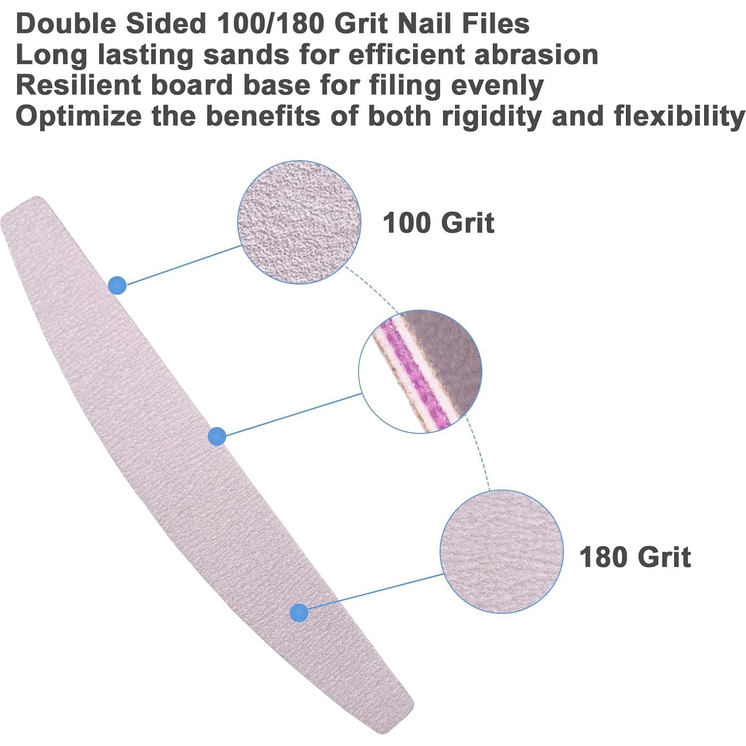 Limas para Uñas AhaTopia 25 Pcs Doble Cara 100/180