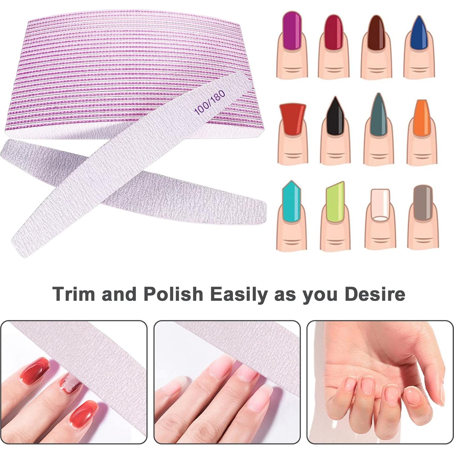 Limas para Uñas AhaTopia 25 Pcs Doble Cara 100/180