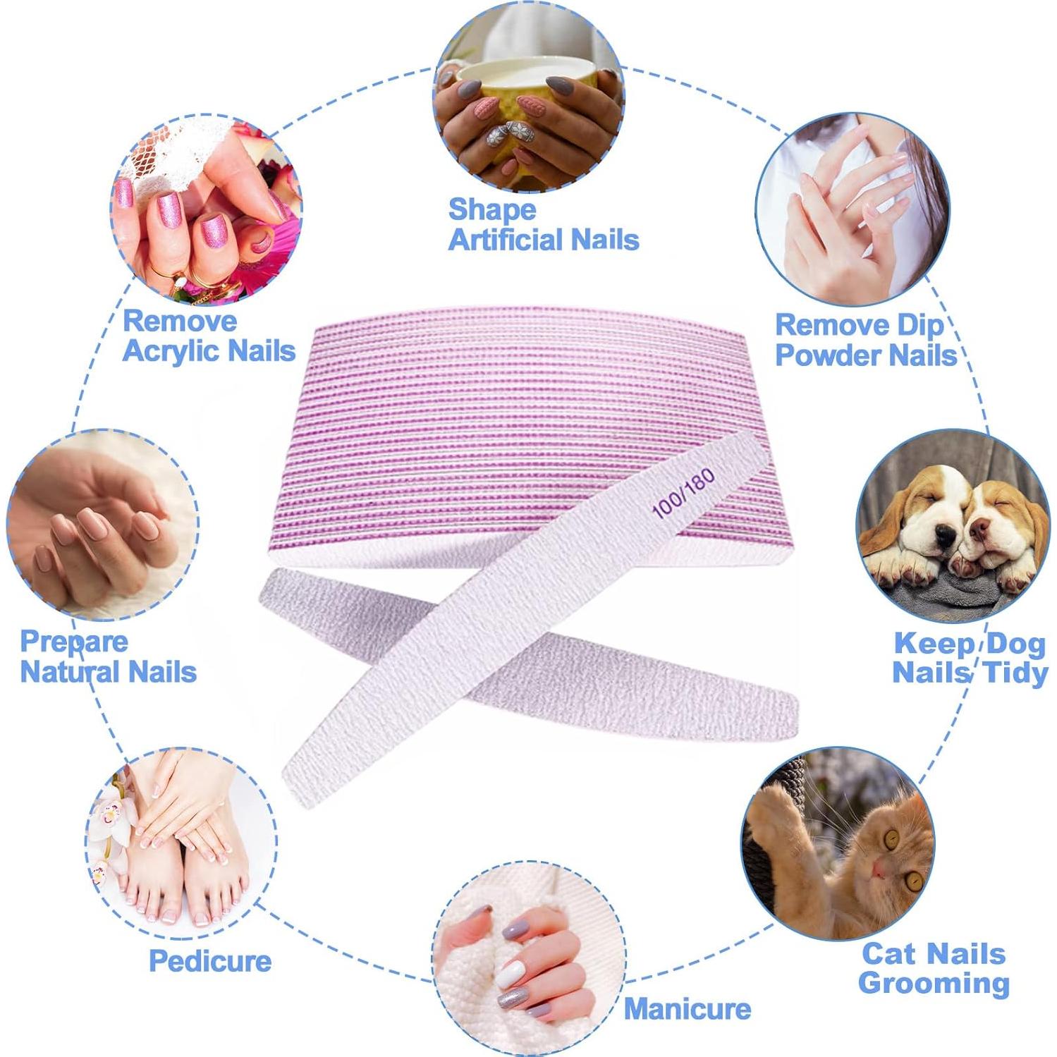 Limas para Uñas AhaTopia 25 Pcs Doble Cara 100/180