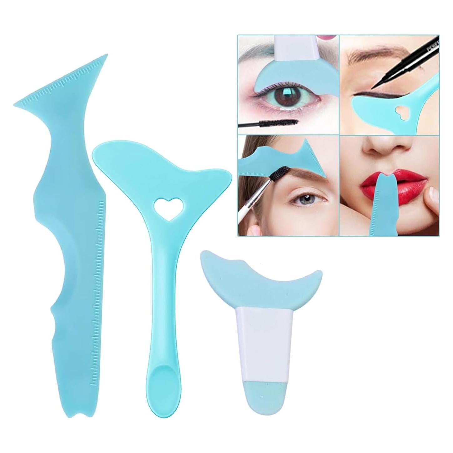 Aplicadores de Maquillaje de Silicona Ljiarui 3 Piezas Azul