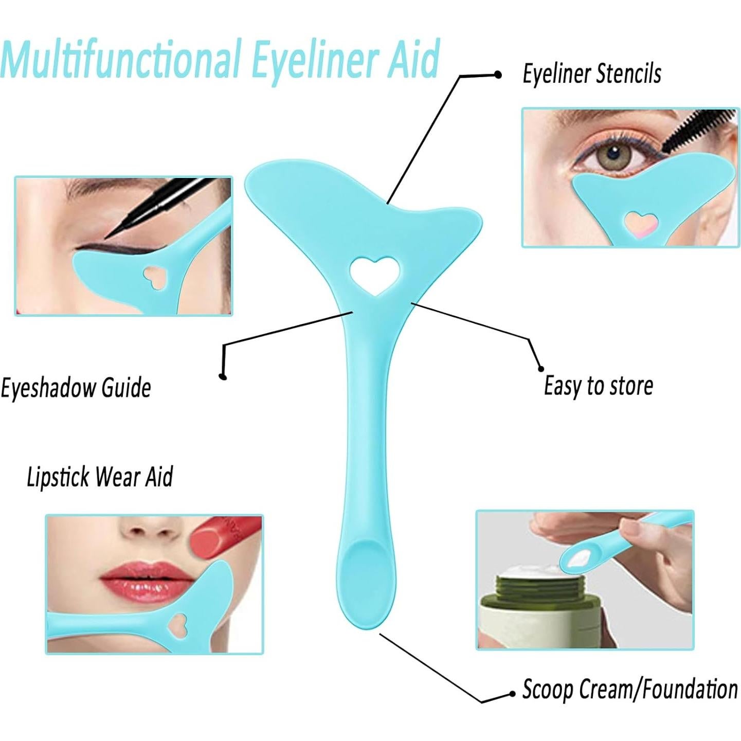 Aplicadores de Maquillaje de Silicona Ljiarui 3 Piezas Azul