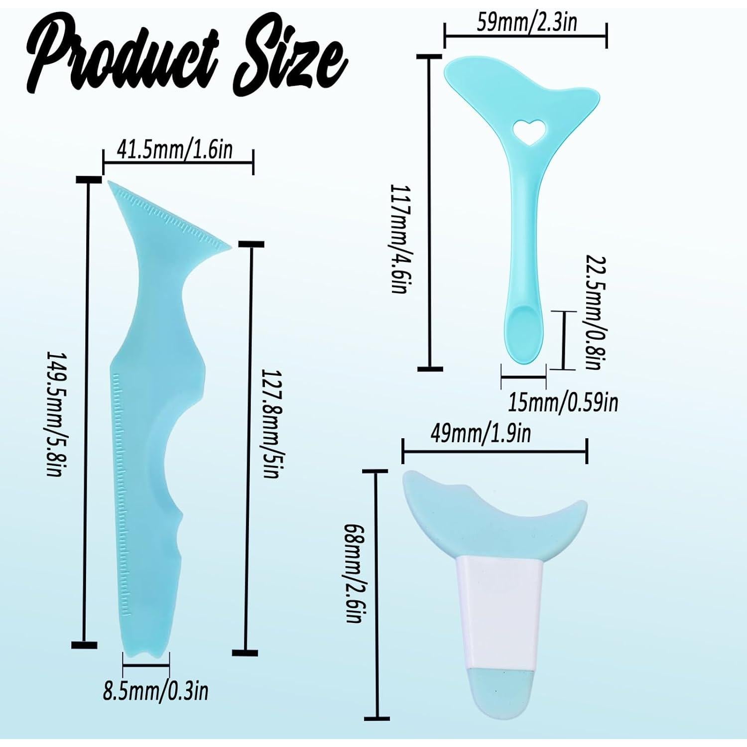 Aplicadores de Maquillaje de Silicona Ljiarui 3 Piezas Azul