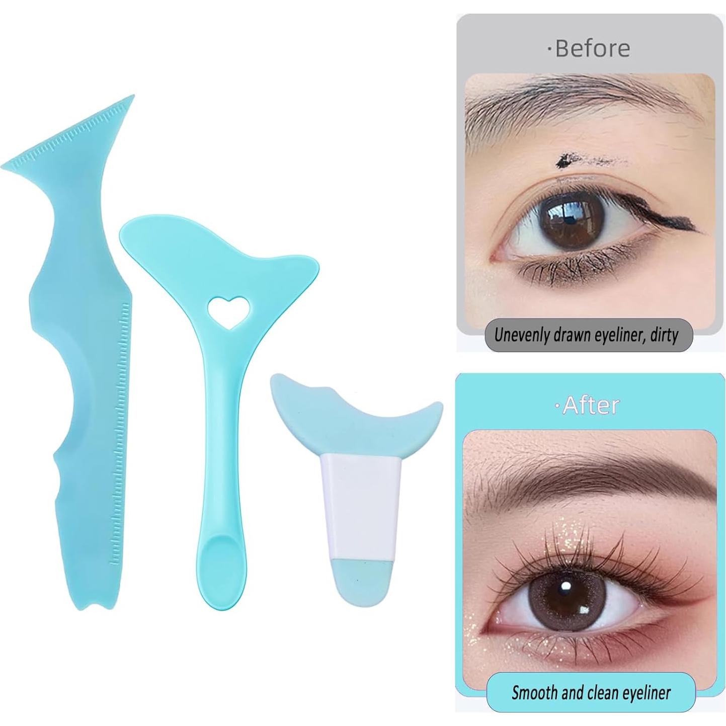 Aplicadores de Maquillaje de Silicona Ljiarui 3 Piezas Azul