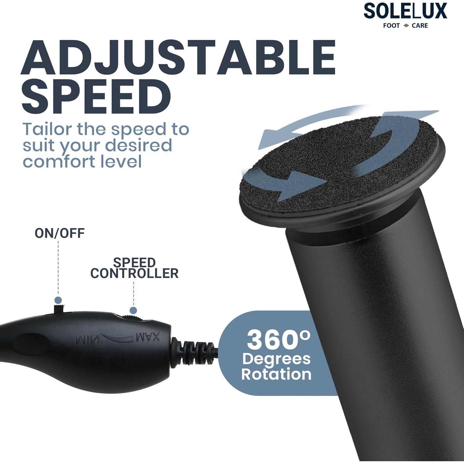 Lima Eléctrica SoleLux SLECR002 con 60 Almohadillas - Negro