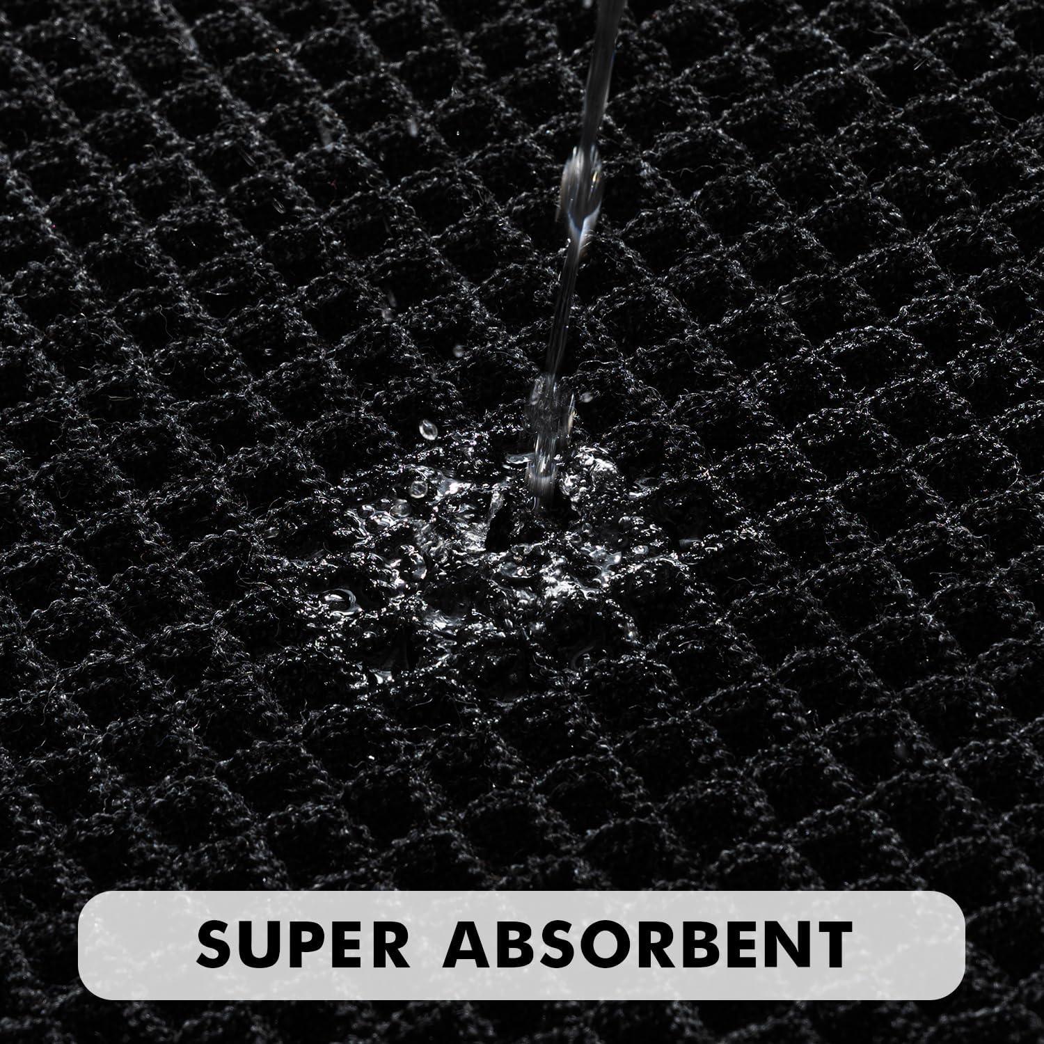 Juego de 2 Alfombrillas de Baño MIULEE Waffle Antideslizantes 43x61 cm