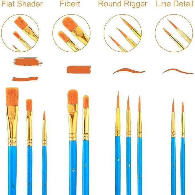 Juego de Pinceles de Pintura AROIC - 60 Pinceles y 6 Paletas