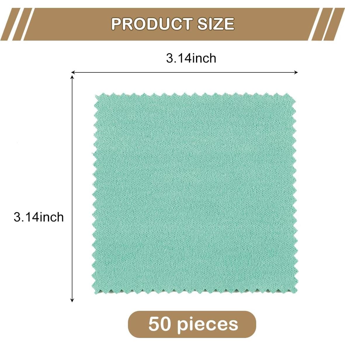 50 Paños de Limpieza de Joyería de Plata PUPPYSEW Verde