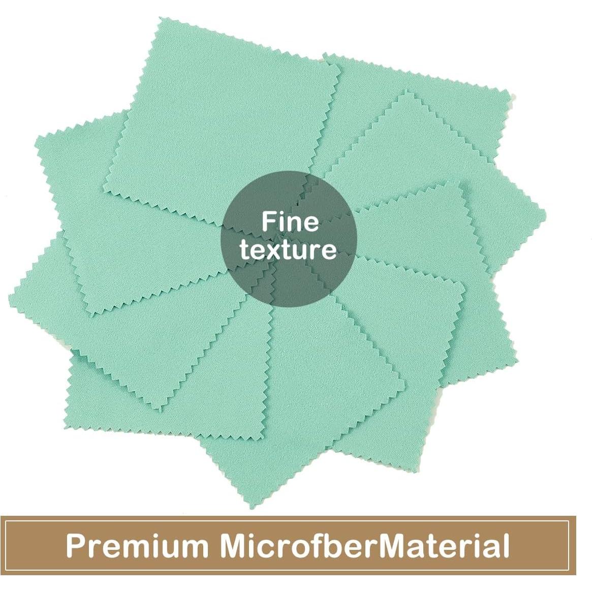 50 Paños de Limpieza de Joyería de Plata PUPPYSEW Verde