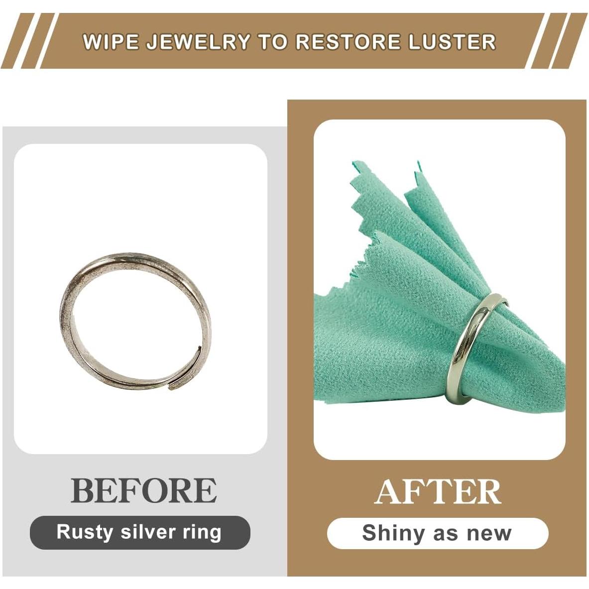 50 Paños de Limpieza de Joyería de Plata PUPPYSEW Verde