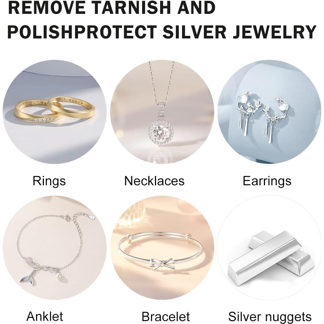 50 Paños de Limpieza de Joyería de Plata PUPPYSEW Verde