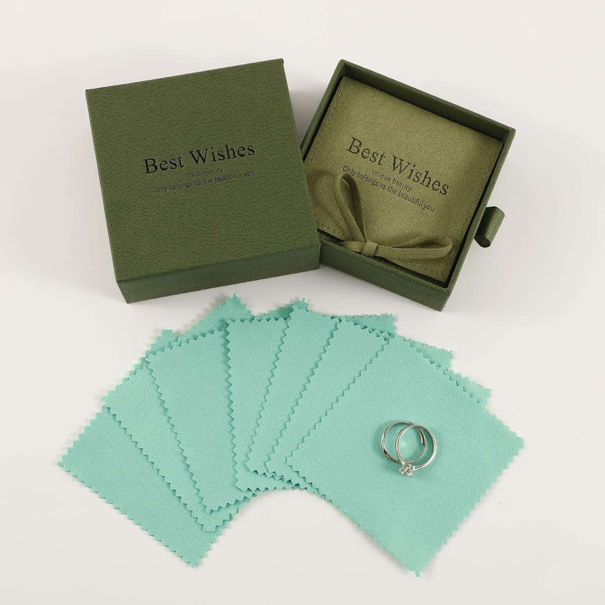 50 Paños de Limpieza de Joyería de Plata PUPPYSEW Verde