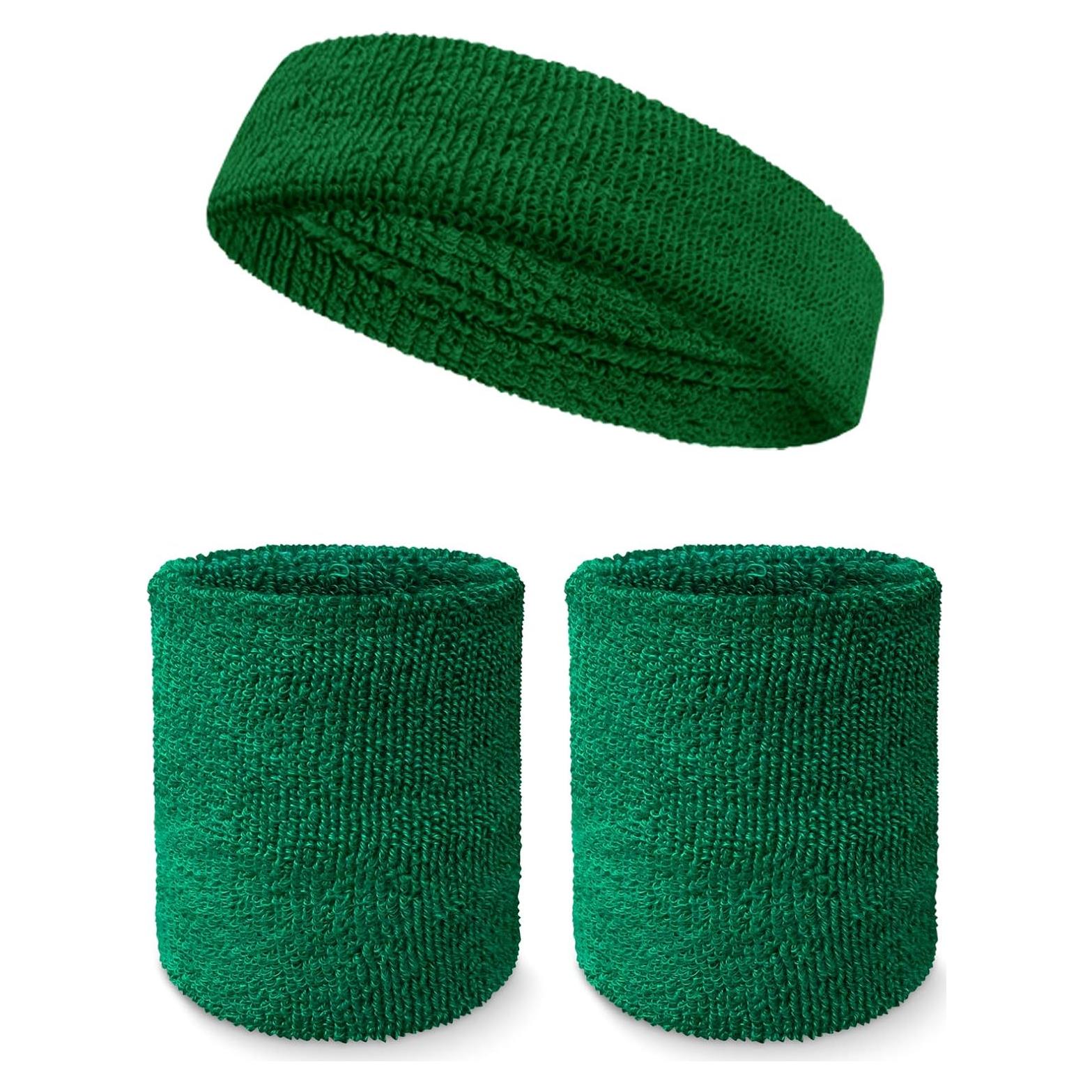 Toallas de Terry Couver para Cabeza y Muñequera Verde 2023