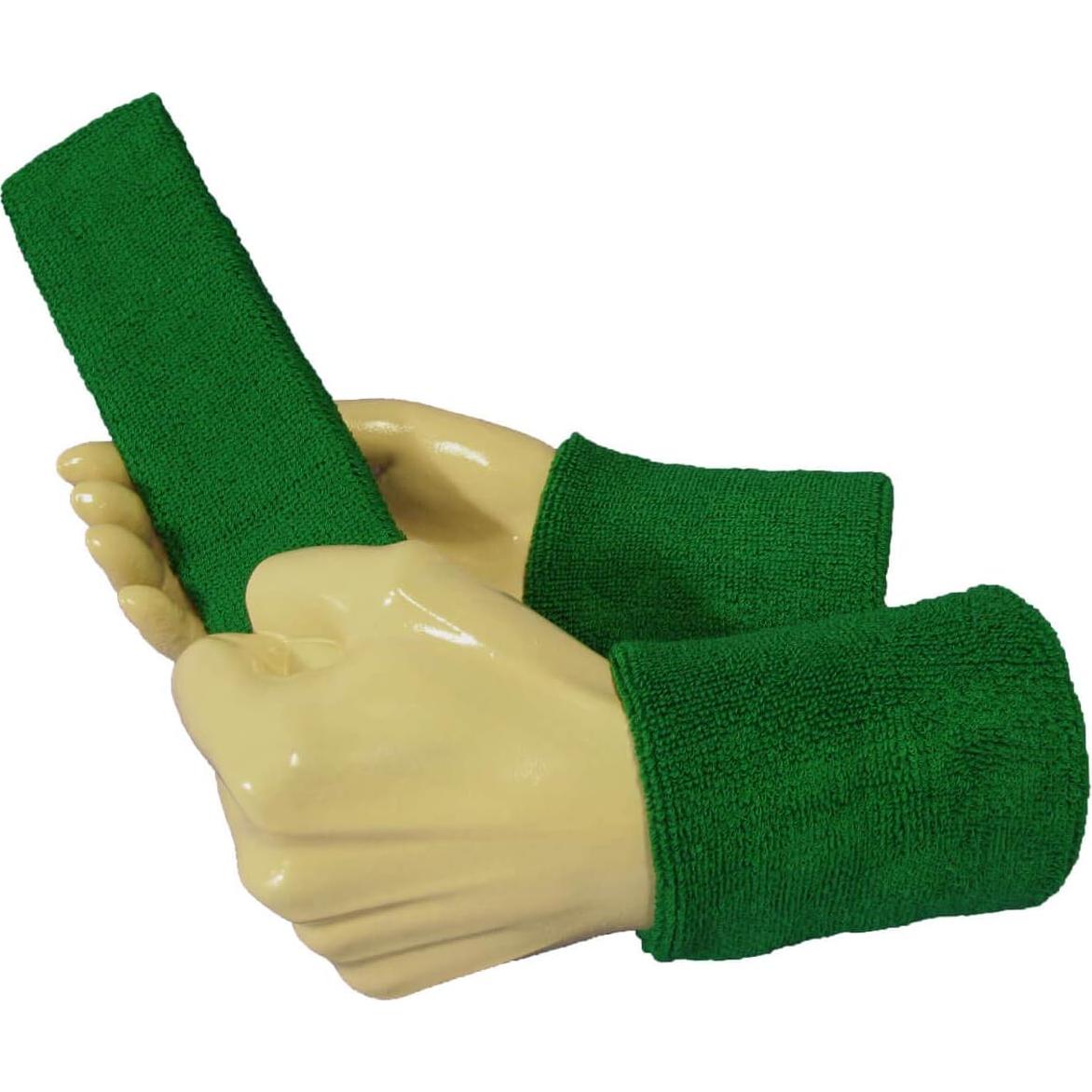 Toallas de Terry Couver para Cabeza y Muñequera Verde 2023