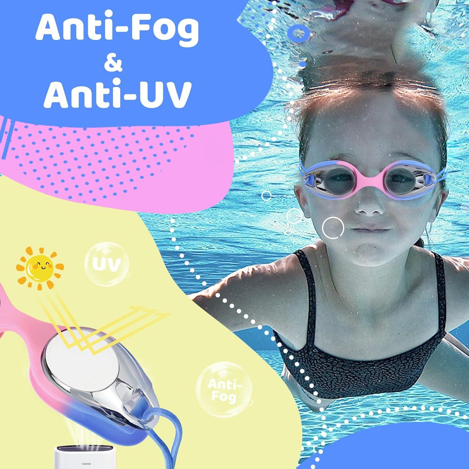 Gafas de natación Vvinca Kids con correa elástica y antiempañante