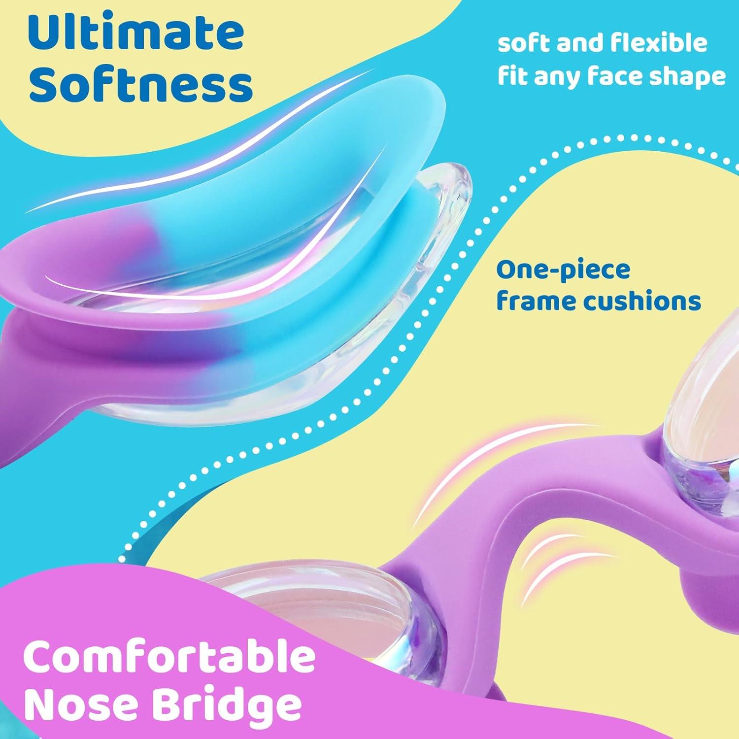 Gafas de natación Vvinca Kids con correa elástica y antiempañante