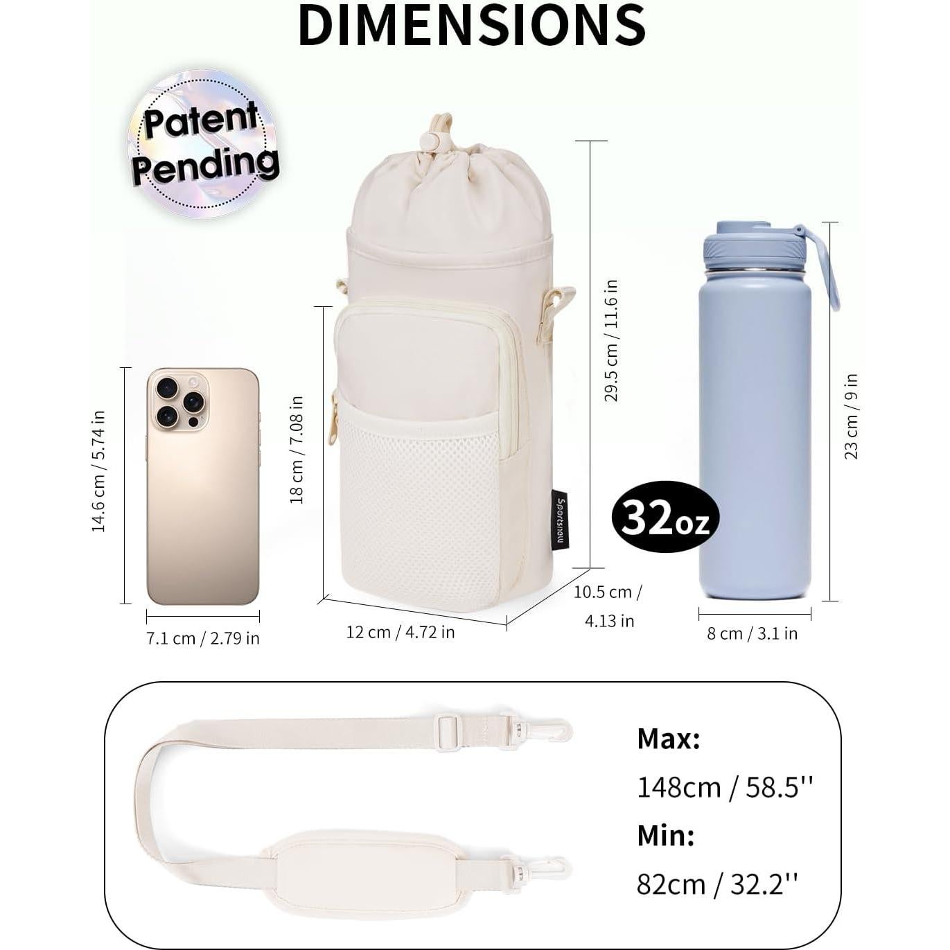 Soporte para Botella de Agua Sportsnew 32 oz Aislado Beige