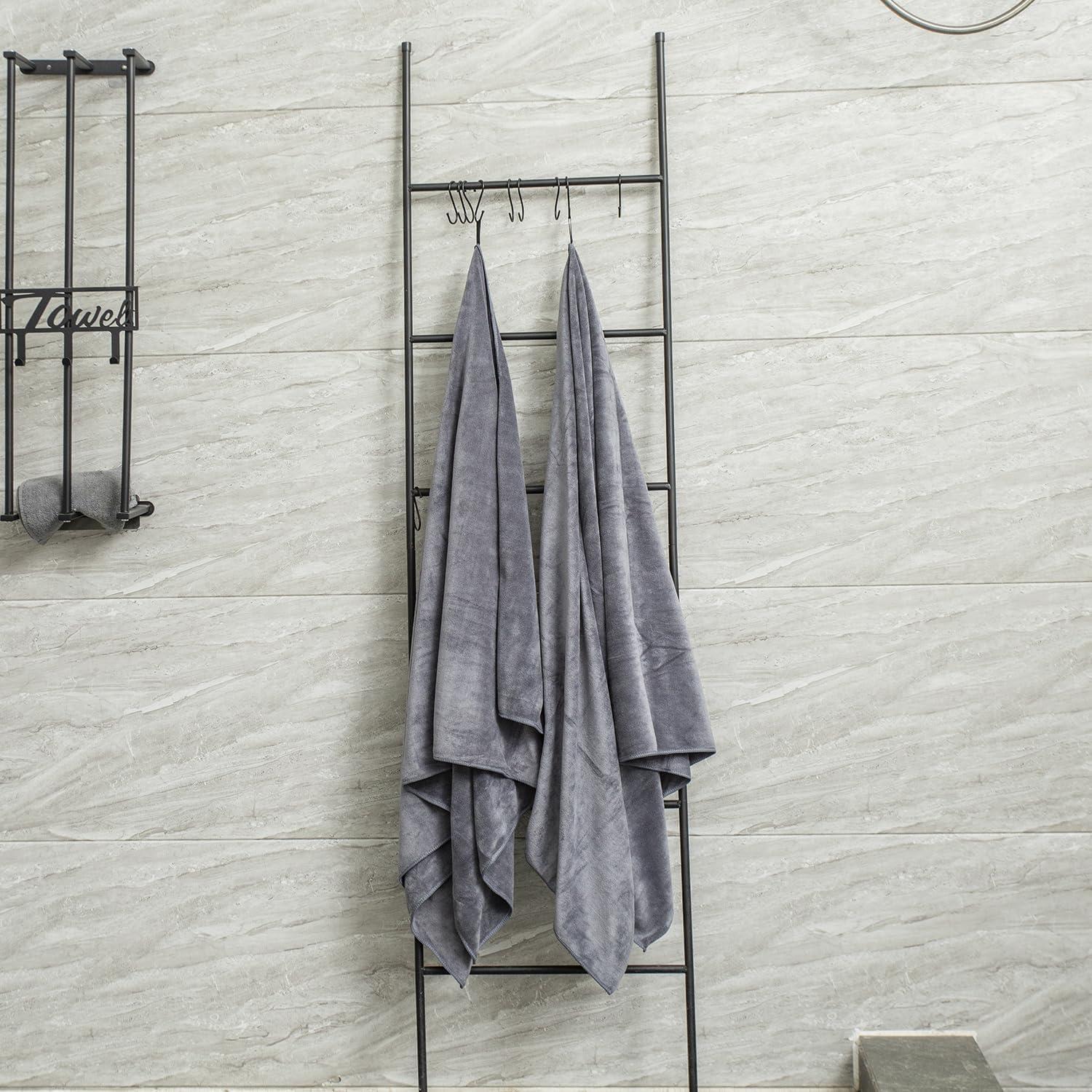 Toalla de Baño Microfibra JML 2 Piezas 76x152 cm Gris