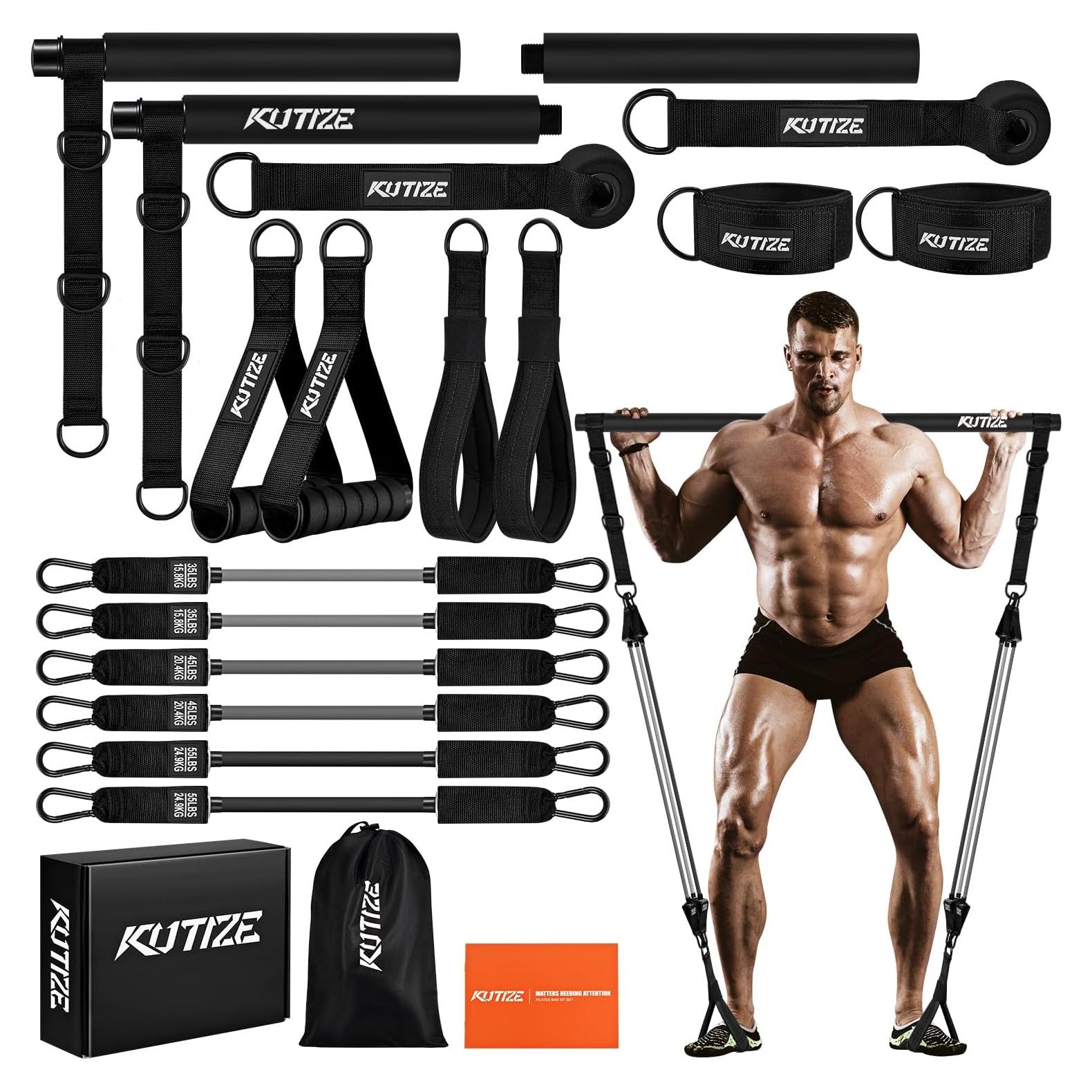 Kit de Bar Pilates KUTIZE 270LBS con Bandas de Resistencia
