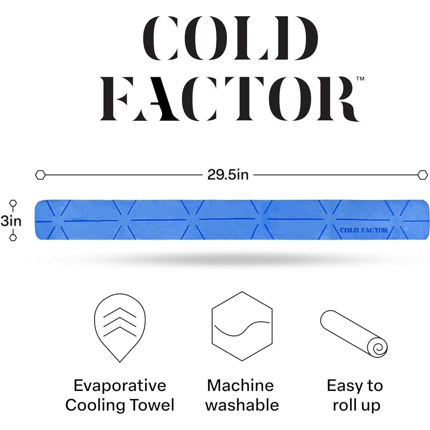Toalla de Enfriamiento PVA Cold Factor - 75x7.6 cm - Paquete de 3