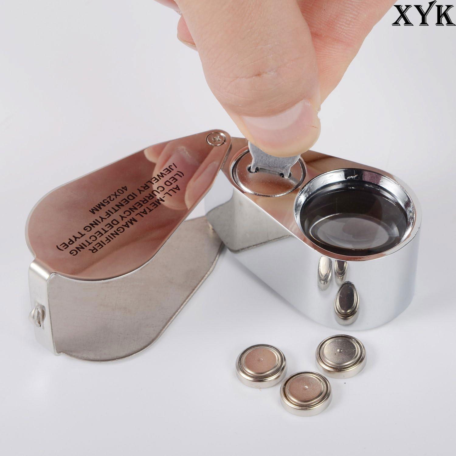 Lupa de Joyero Iluminada 40X XYK con LED Plegable