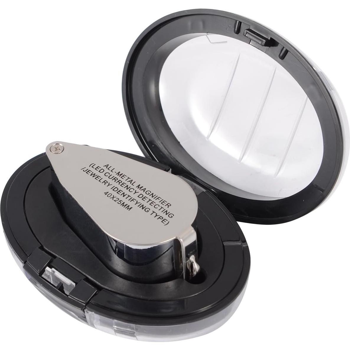 Lupa de Joyero Iluminada 40X XYK con LED Plegable