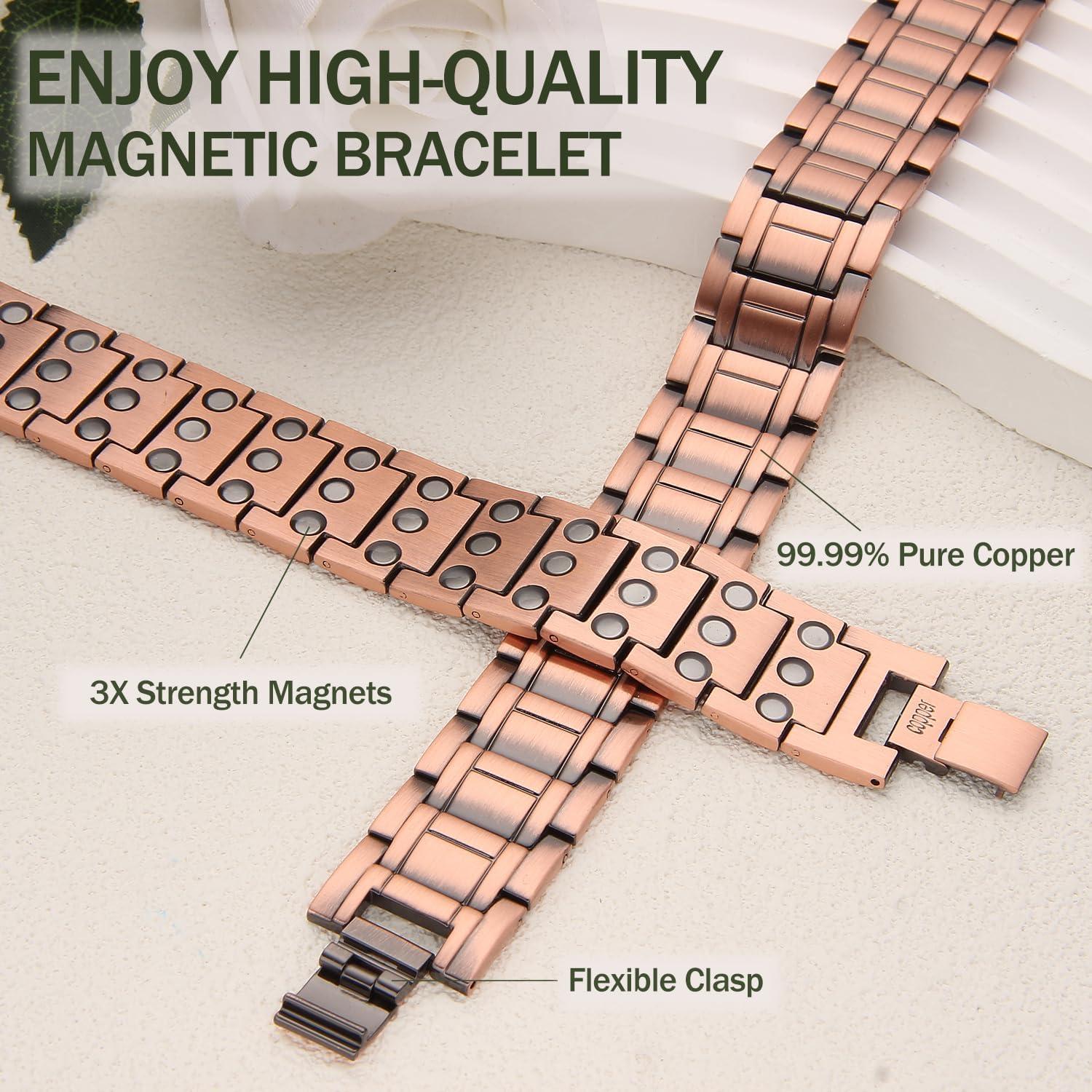 Pulsera Magnética de Cobre MagEnergy Ajustable para Hombres