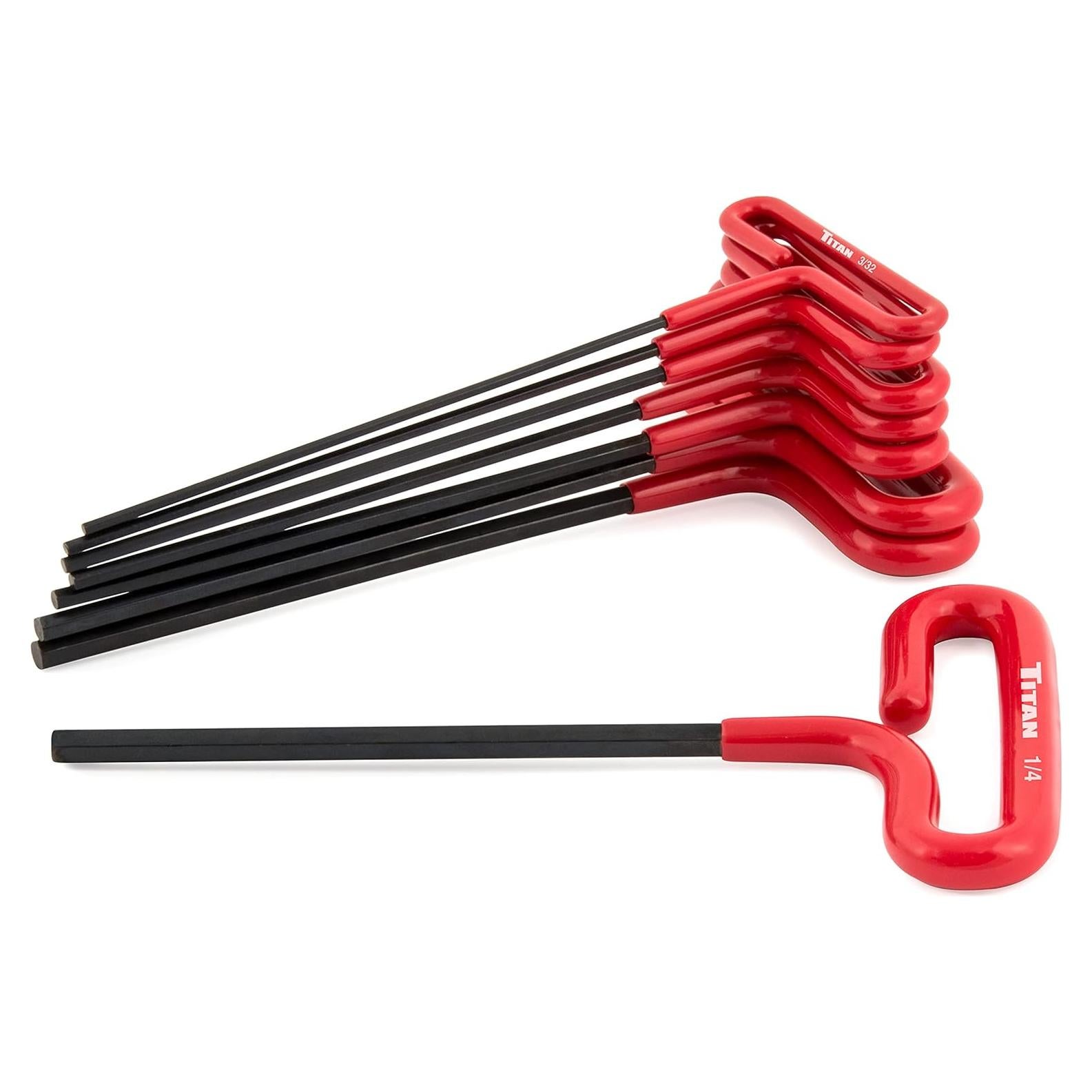 Juego de Llaves Hexagonales T-Handle Titan 8 Piezas 2.38-6.35 mm