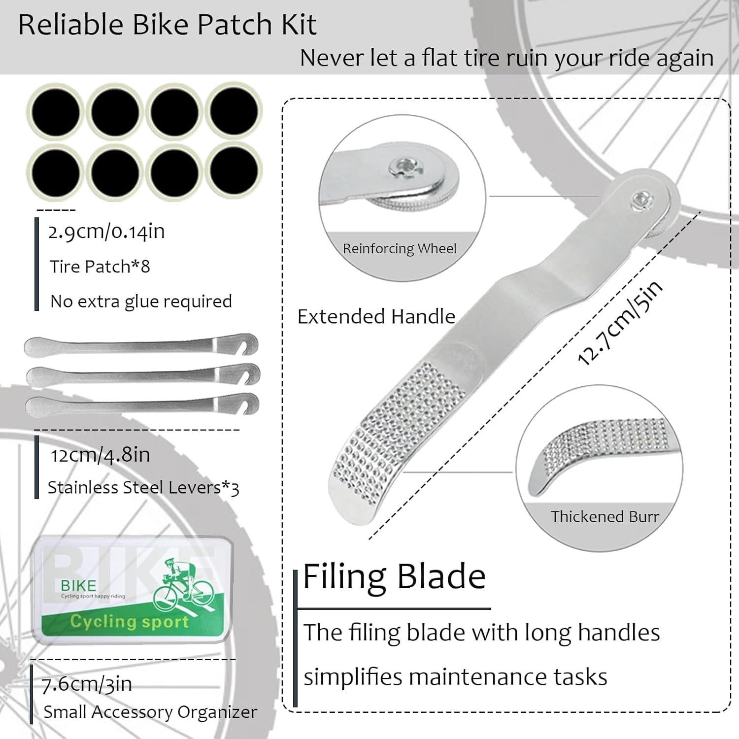 Kit de Reparación de Neumáticos de Bicicleta DERERSTE U-BTRTK