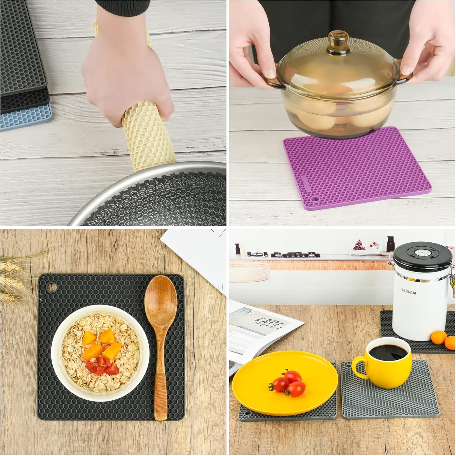 Trivetes de Silicona Kalsreui 18.5 cm Gris Oscuro Paquete de 6