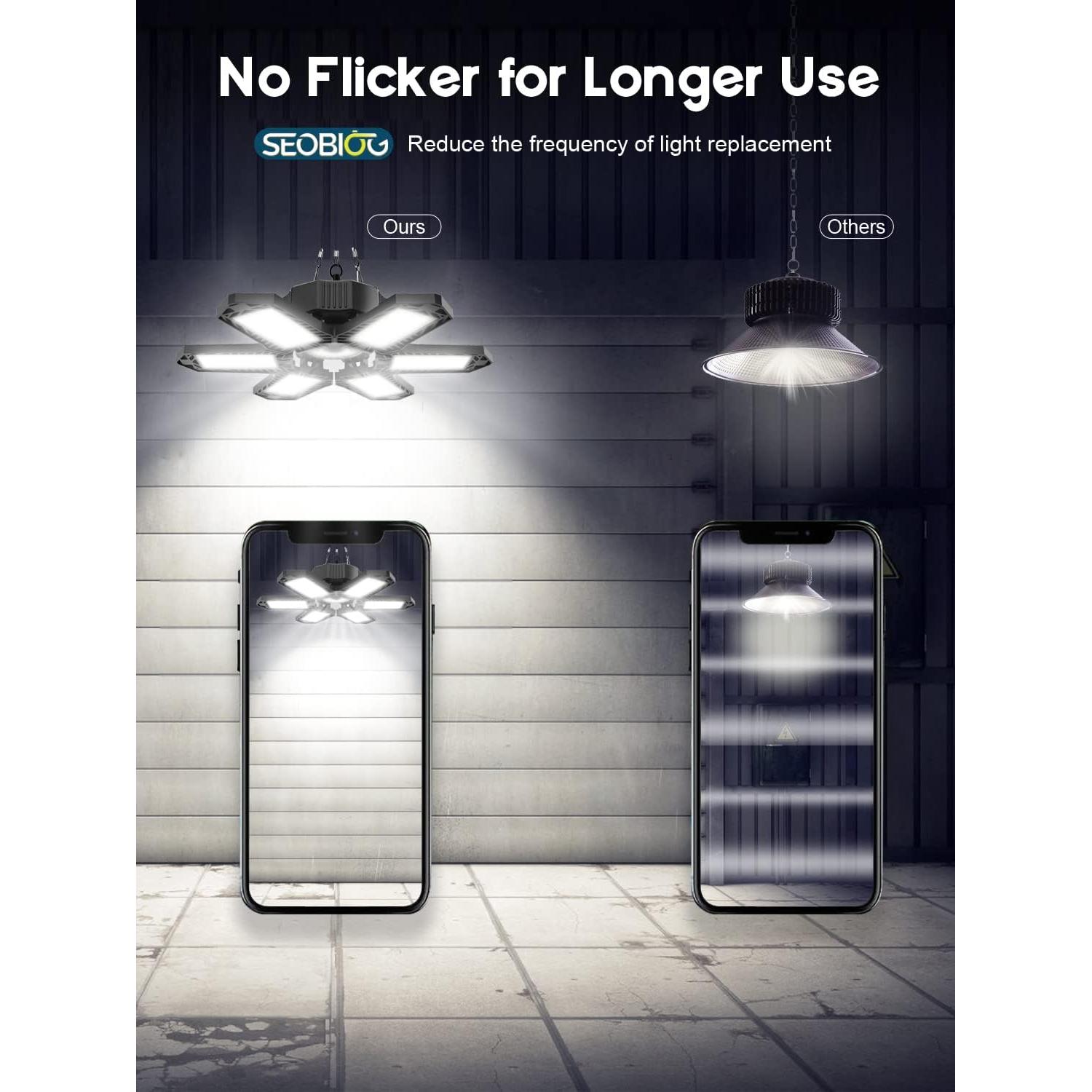 Luz de Garaje LED SEOBIOG 200W 20000LM 6500K Enlazable