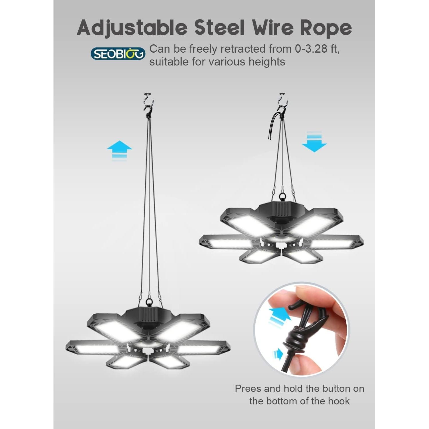 Luz de Garaje LED SEOBIOG 200W 20000LM 6500K Enlazable