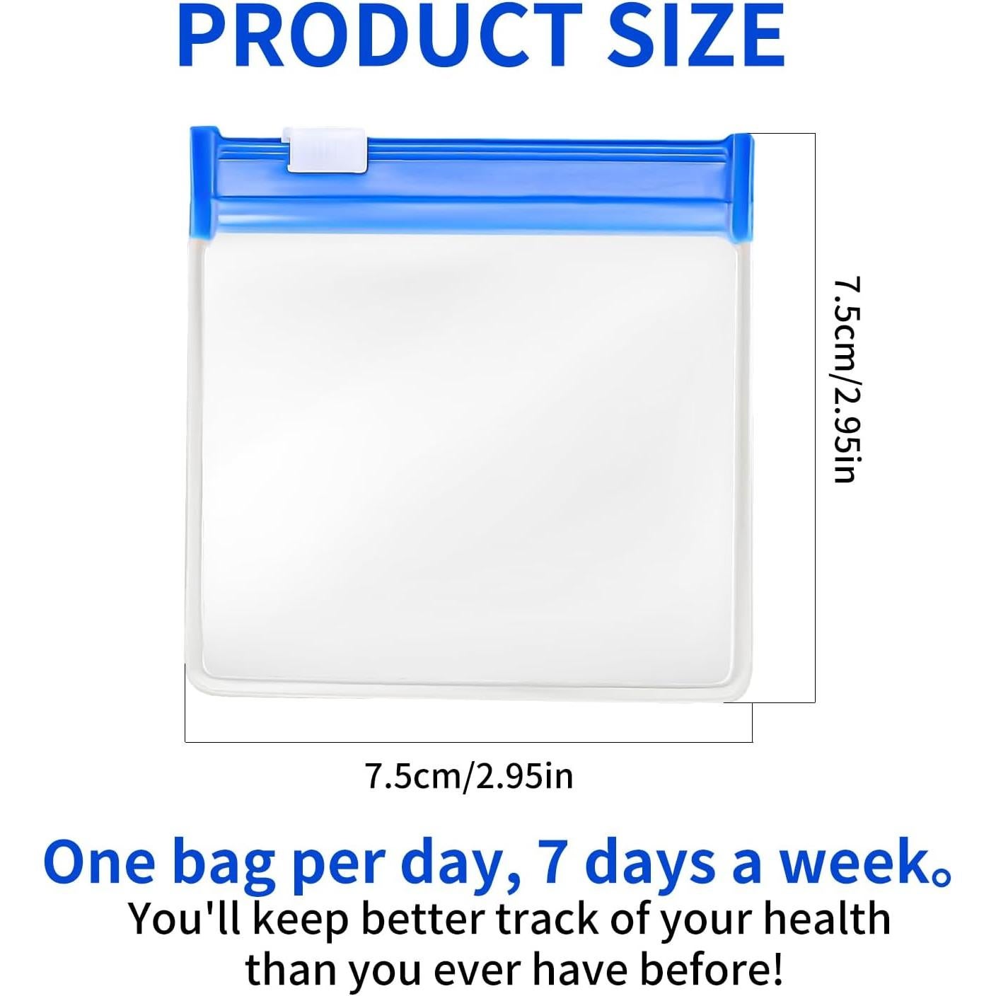 21 Bolsas de Pastillas EVA con Cierre Zip - 7 Colores