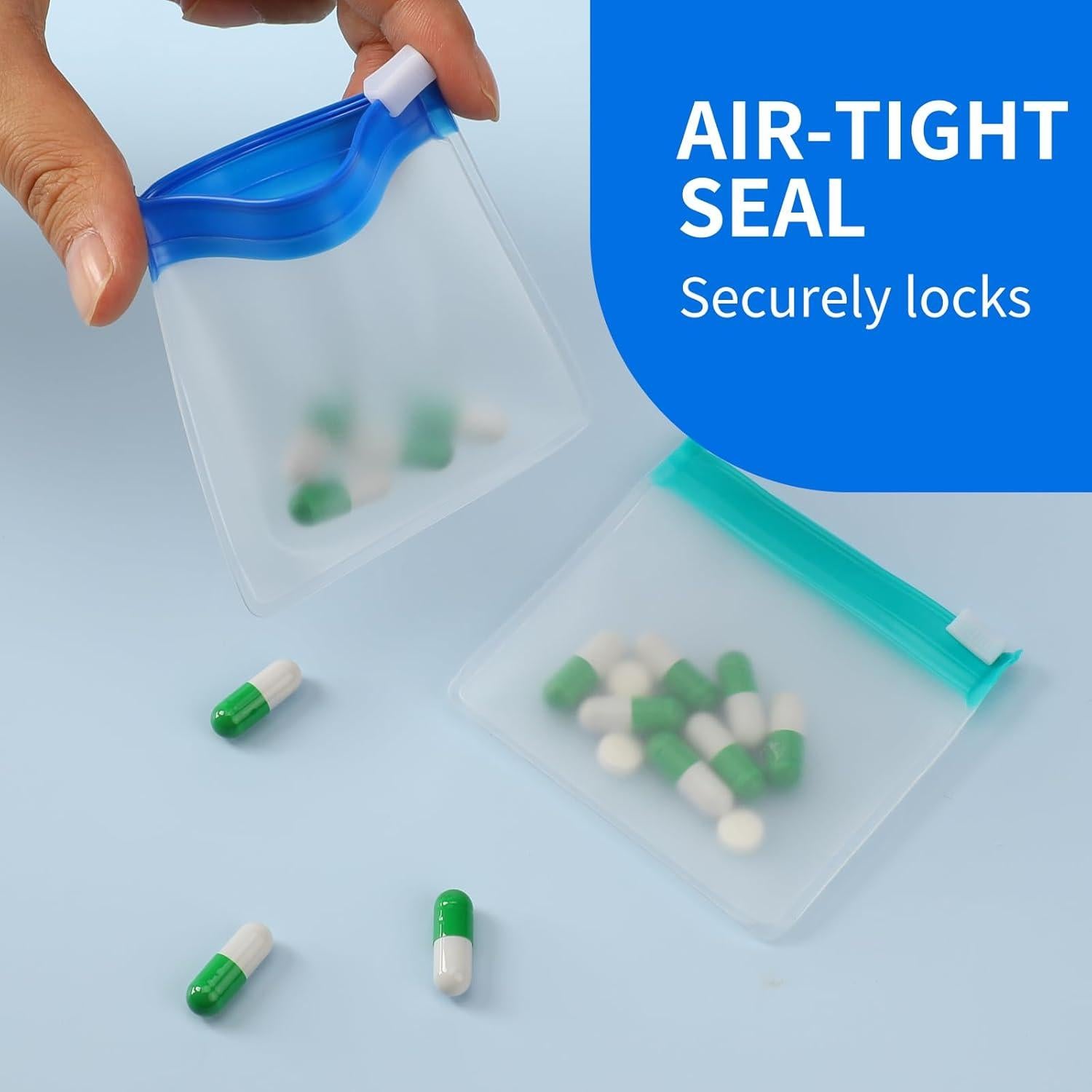 21 Bolsas de Pastillas EVA con Cierre Zip - 7 Colores