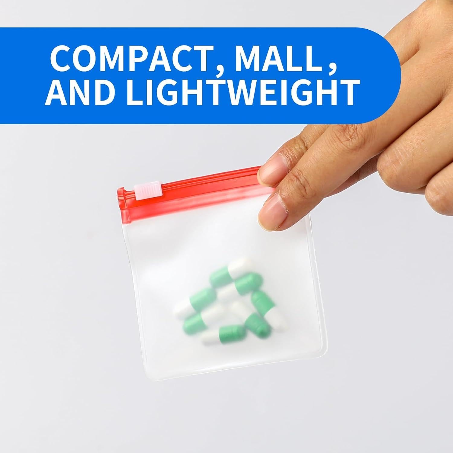 21 Bolsas de Pastillas EVA con Cierre Zip - 7 Colores