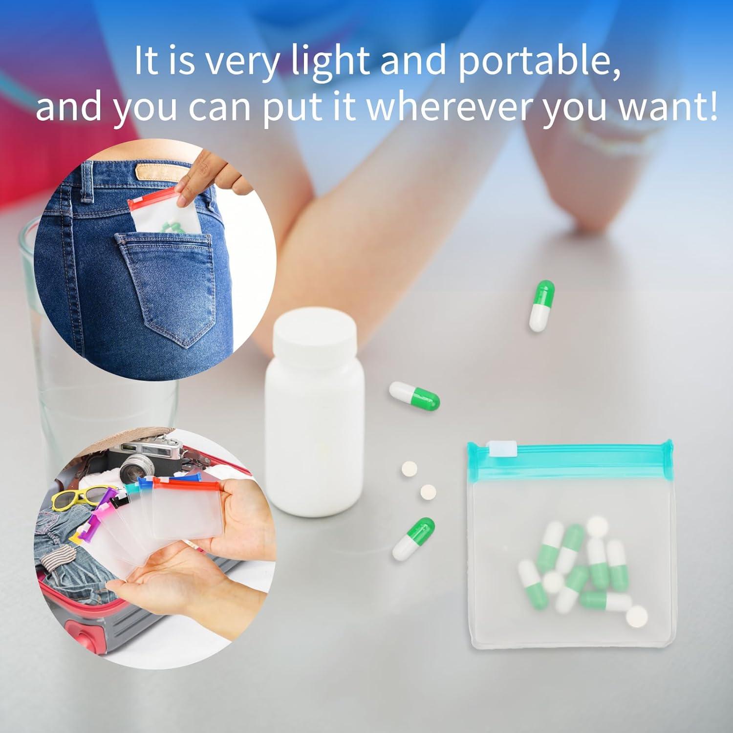 21 Bolsas de Pastillas EVA con Cierre Zip - 7 Colores