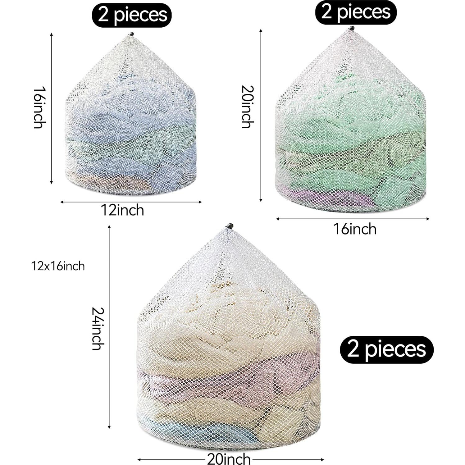 3 Bolsas de Lavado de Malla Nufiwra 30x40cm 40x50cm 50x60cm