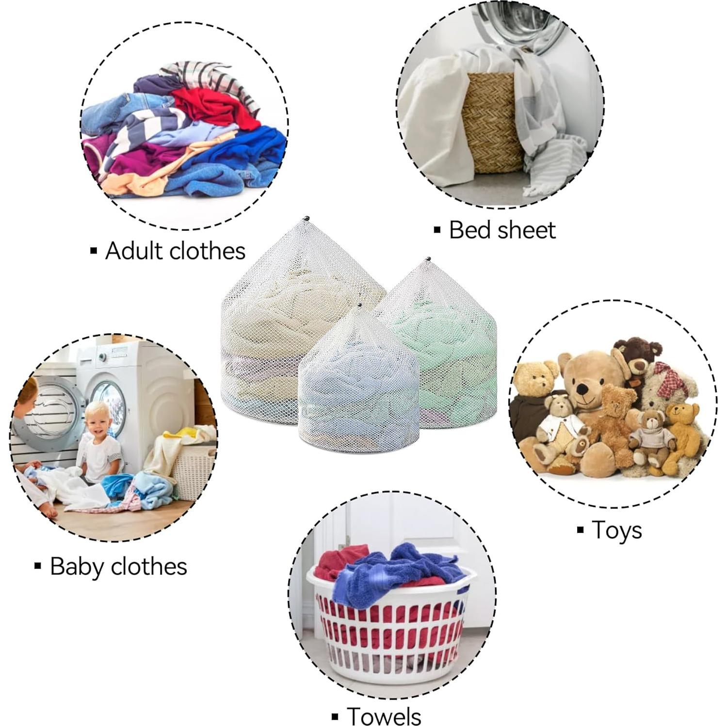 3 Bolsas de Lavado de Malla Nufiwra 30x40cm 40x50cm 50x60cm