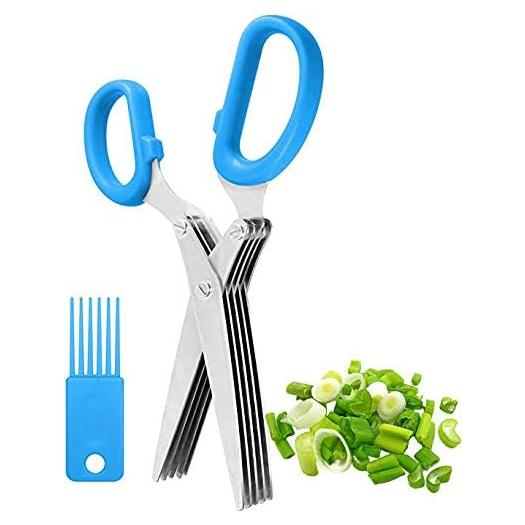 Tijeras de Hierbas INVODA de Acero Inoxidable 5 Cuchillas 19cm