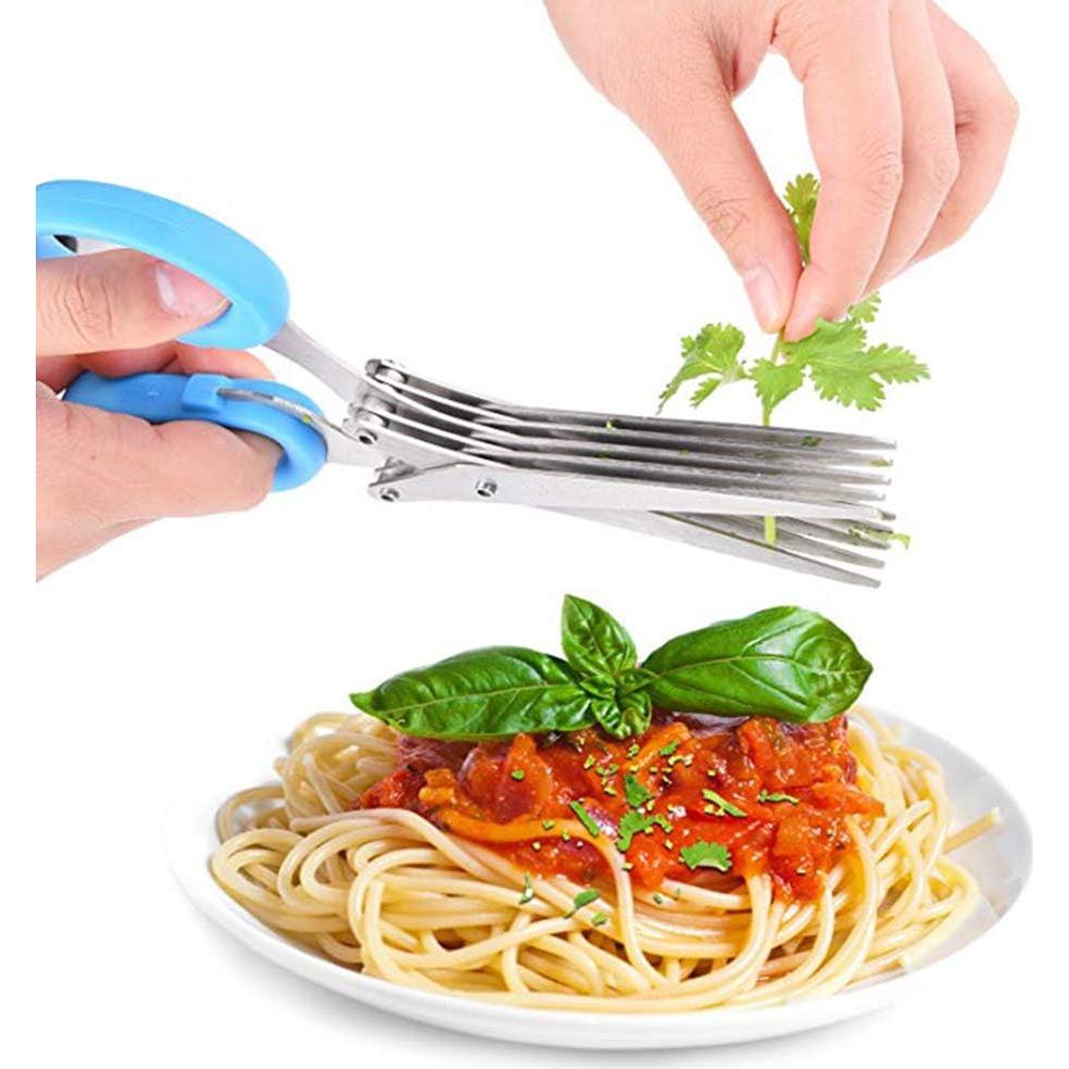 Tijeras de Hierbas INVODA de Acero Inoxidable 5 Cuchillas 19cm