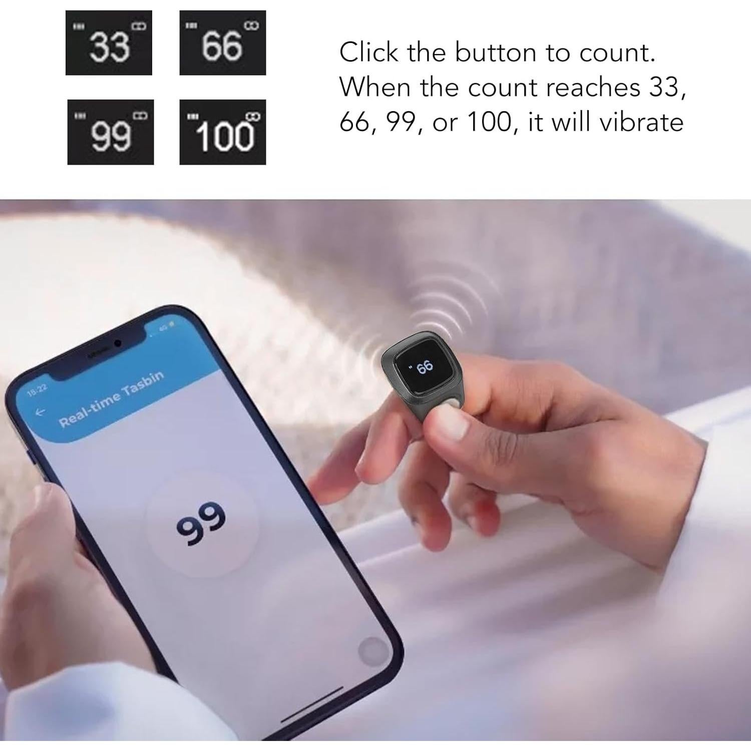 Contador de Dedos Digital Diyeeni 18MM Bluetooth 5.1