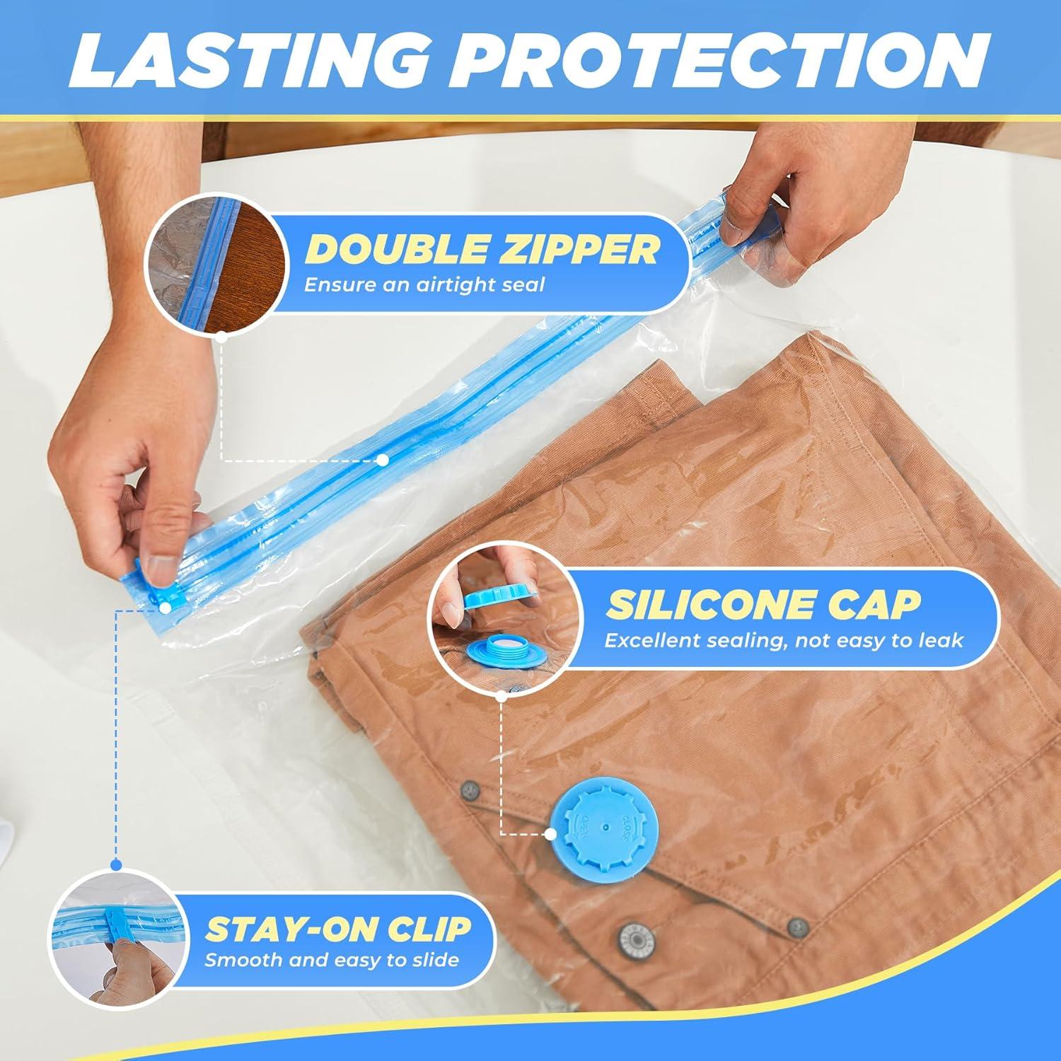 Bolsas de Almacenamiento al Vacío Saker con Bomba Eléctrica 15 Piezas