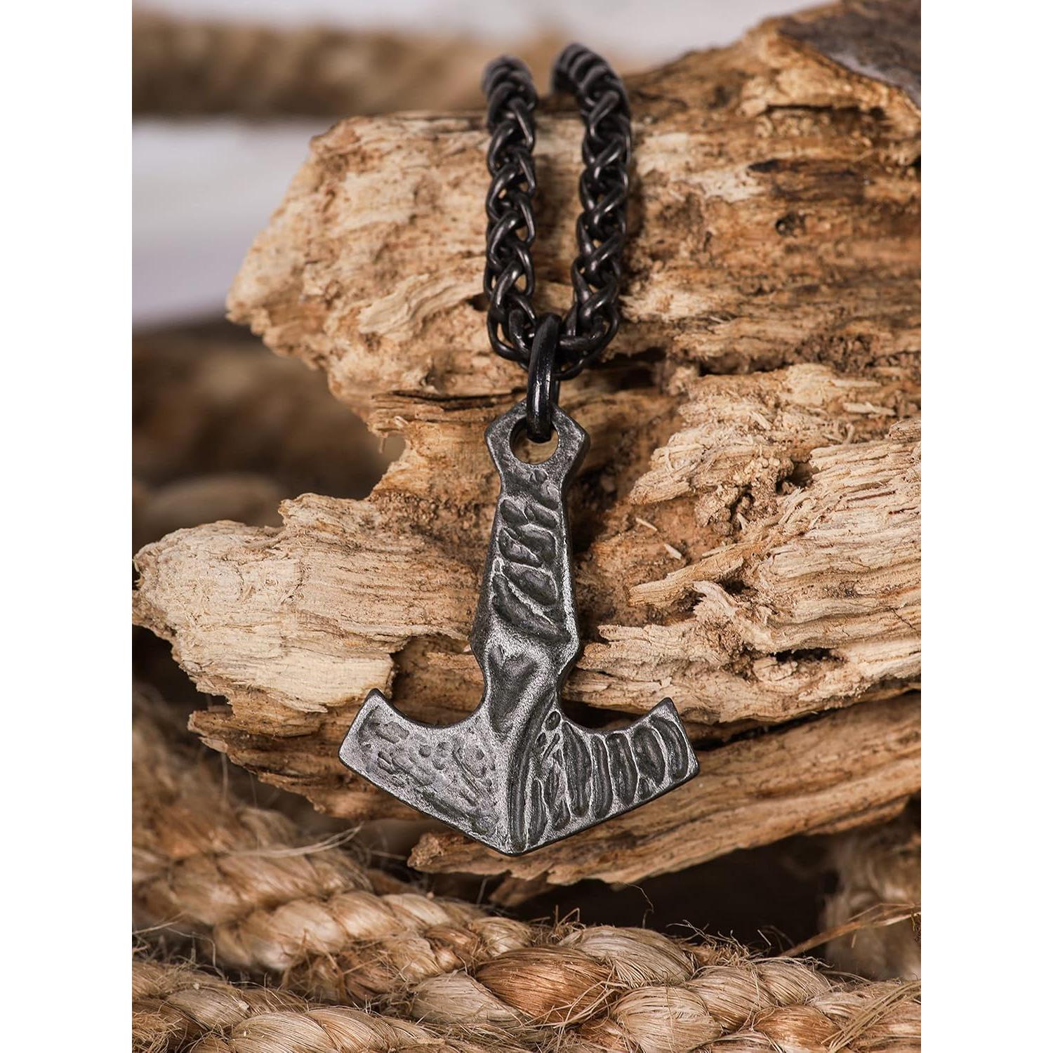 Collar Viking Mjolnir HAQUIL con Cadena de 60 cm - Joyería Nórdica