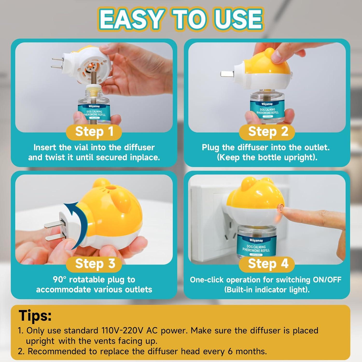 Difusor Calmante para Perros Woyamay 3-en-1 con 2 Recargas