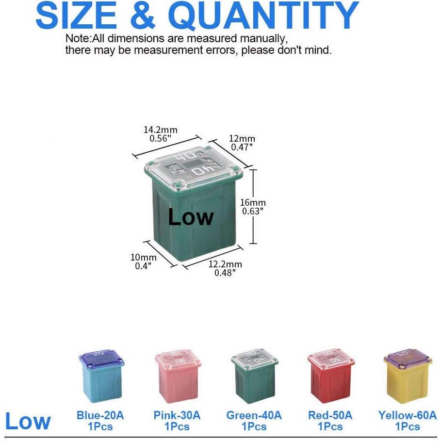 Kit de Fusibles Mini Perfil Bajo 30 Pcs CHERRY CUTE 20A-60A