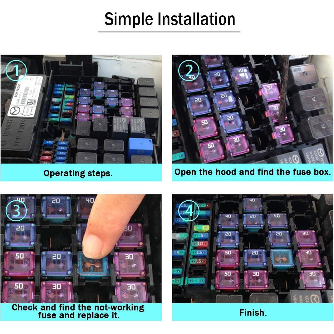 Kit de Fusibles Mini Perfil Bajo 30 Pcs CHERRY CUTE 20A-60A